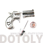 fake-gauge-earrings-gun-pistol-and-bullet-shaped-faux-plug-stud-earrings-in-shiny-silver