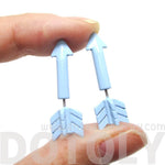 Fake Gauge Earrings: Realistic Arrow Shaped Faux Plug Stud Earrings in Pale Blue | DOTOLY