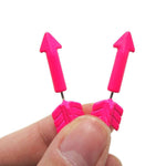 Fake Gauge Earrings: Realistic Arrow Shaped Faux Plug Stud Earrings in Pink | DOTOLY