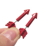 Fake Gauge Earrings: Realistic Arrow Shaped Faux Plug Stud Earrings in Red | DOTOLY