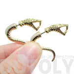 Fake Gauge Earrings: Realistic Cobra Snake Shaped Front and Back Stud Earrings in Gold | DOTOLY