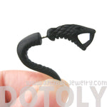 Fake Gauge Earrings: Realistic Snake Cobra Animal Shaped Stud Plug Earrings in Black | DOTOLY