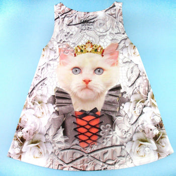 Fancy Cat with Crown and Victorian Dress Photoshopped Kitten All Over Print Tank Top | DOTOLY
