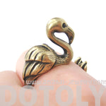 Flamingo Bird Shaped Animal Wrap Around Ring in Brass | Sizes 4 to 9 Available | DOTOLY