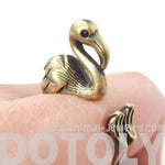 Flamingo Bird Shaped Animal Wrap Around Ring in Brass | Sizes 4 to 9 Available | DOTOLY