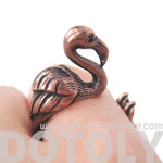 Flamingo Bird Shaped Animal Wrap Around Ring in Copper | Sizes 4 to 9 Available | DOTOLY