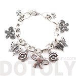 Flowers Butterflies and Bows Charm Bracelet in Silver | DOTOLY | DOTOLY