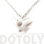 Flying Baby Elephant Shaped Pendant Necklace in Silver | Animal Jewelry | DOTOLY