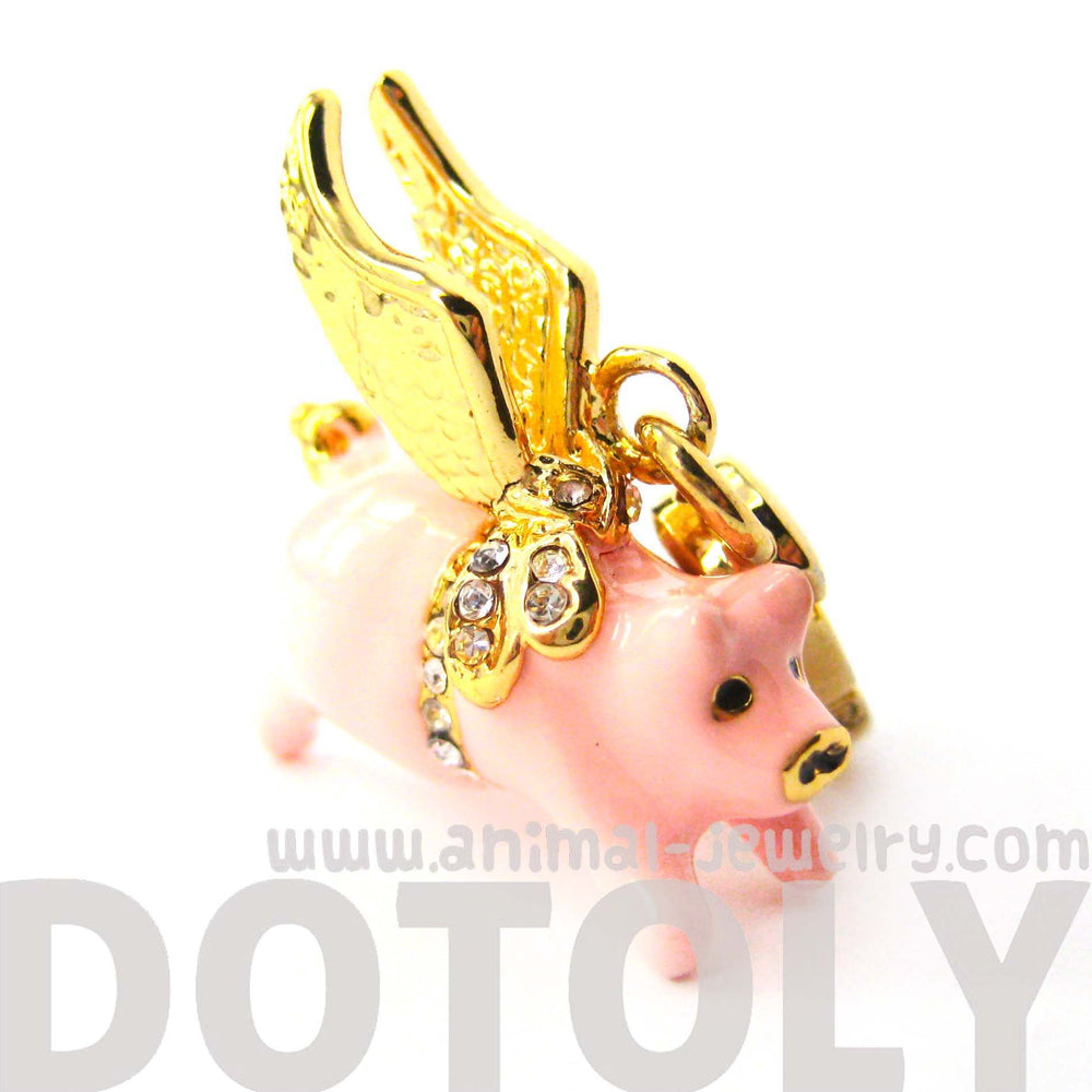 Flying Pig Animal Pendant Necklace | Limited Edition Animal Jewelry | DOTOLY