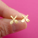 Foodie Food Lovers Themed Spoon and Fork Shaped Stud Earrings | DOTOLY