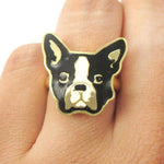 French Bulldog Puppy Dog Face Shaped Adjustable Animal Ring | Limited Edition Jewelry | DOTOLY