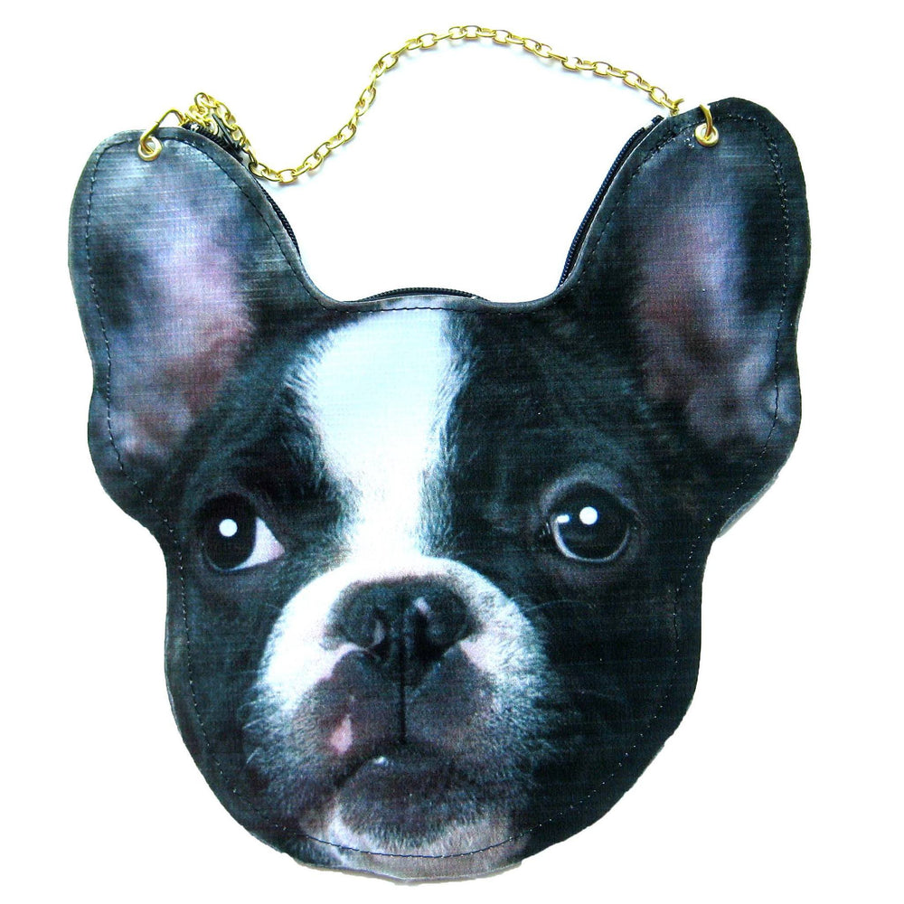 French Bulldog Dog Head Shaped Vinyl Animal Cross Shoulder Bag – DOTOLY