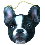 French Bulldog Puppy Dog Head Shaped Vinyl Animal Themed Cross Shoulder Bag | DOTOLY