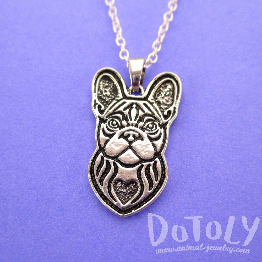 Sterling Silver French Bulldog Pendant | Silver Lucy London