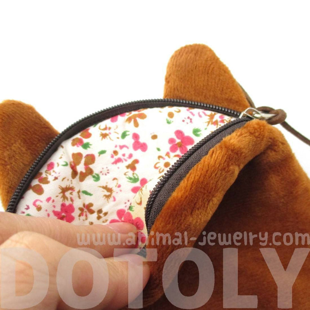 French Bulldog With Puppy Eyes Face Shaped Soft Fabric Zipper Coin Purse Make Up Bag | DOTOLY