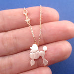 French Poodle and Dog Bone Silhouette Shaped Pendant Necklace