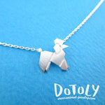 French Poodle Origami Dog Shaped Pendant Necklace in Silver | Animal Jewelry | DOTOLY