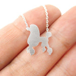 French Poodle Silhouette Shaped Pendant Necklace in Silver | Animal Jewelry | DOTOLY