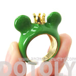 Frog Prince with Crown Enamel Animal Ring in US Size 6.5 and 7 | Animal Jewelry | DOTOLY