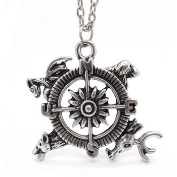 Game of Thrones Lion Stag Dragon Dire Wolf Compass Crest Intro Title Sequence Pendant Necklace | DOTOLY
