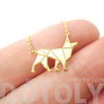 German Shepherd Dog Shaped Silhouette Charm Necklace in Gold | DOTOLY | DOTOLY
