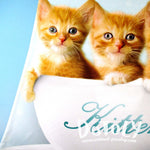 Ginger Kittens Sitting in a Teacup All Over Print Tank Top in White | DOTOLY