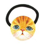 Ginger Kitty Cat Face Shaped Button Hair Tie Ponytail Holder | DOTOLY