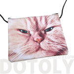 Ginger Kitty Grumpy Evil Cat Face Print Rectangular Shaped Cross Body Bag | Gifts for Cat Lovers | DOTOLY