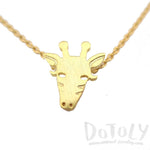 Giraffe Face Shaped Pendant Necklace in Gold | Animal Jewelry | DOTOLY