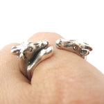 Giraffe Mother and Baby Shaped Animal Wrap Ring in 925 Sterling Silver | US Sizes 5 to 8.5 | DOTOLY