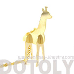 Giraffe Shaped Animal Puzzle Jigsaw Pendant Necklace in Gold | Limited Edition | DOTOLY