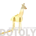 Giraffe Shaped Animal Puzzle Jigsaw Pendant Necklace in Gold | Limited Edition | DOTOLY