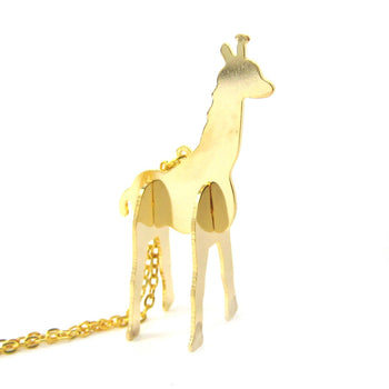 Giraffe Shaped Animal Puzzle Jigsaw Pendant Necklace in Gold | Limited Edition | DOTOLY