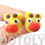 Giraffe Shaped Animal Themed Polymer Clay Stud Earrings | DOTOLY | DOTOLY