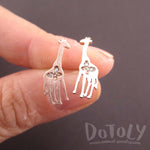 Giraffe Silhouette Shaped Allergy Free Stud Earrings in Rose Gold