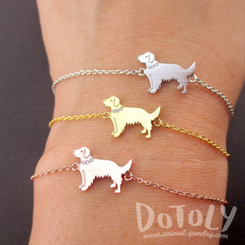 Golden Retriever Shaped Charm Bracelet for Dog Lovers | Animal Jewelry