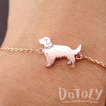 Golden Retriever Shaped Charm Bracelet in Rose Gold