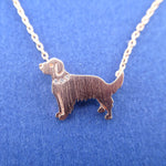 Golden Retriever Dog Shaped Pendant Necklace in Rose Gold | Gifts for Dog Lovers