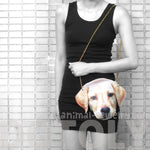 Golden Retriever Puppy Dog Face Shaped Animal Themed Vinyl Cross Body Shoulder Bag | DOTOLY