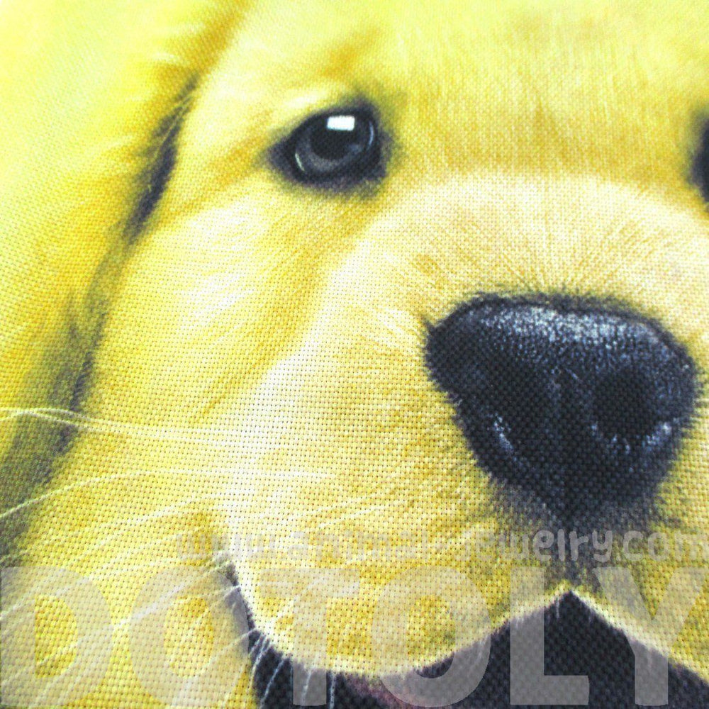 Golden Retriever Puppy Face Print Hemp Fabric Tote Shopper Bag | Gifts for Dog Lovers | DOTOLY