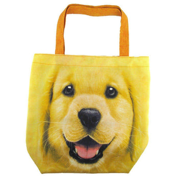Golden Retriever Puppy Face Print Hemp Fabric Tote Shopper Bag | Gifts for Dog Lovers | DOTOLY