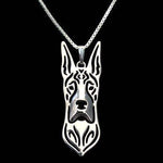 Great Dane Dog Cut Out Shaped Pendant Necklace in Silver | Animal Jewelry | DOTOLY