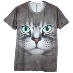 Grey Tabby Kitty Cat Face Print Graphic Tee T-Shirt for Women | DOTOLY