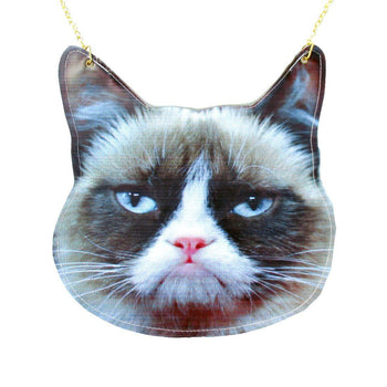 Grumpy Cat Face Shaped Vinyl Animal Themed Cross Shoulder Bag | DOTOLY | DOTOLY