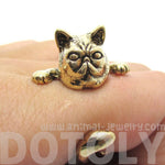 Grumpy Mustache Kitty Cat Shaped Animal Ring in Shiny Gold | US Size 3 to 8 | DOTOLY