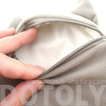 Grumpy Kitty Cat Head Shaped Soft Fabric Zipper Coin Purse | DOTOLY