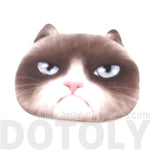 Grumpy Kitty Cat Head Shaped Soft Fabric Zipper Coin Purse | DOTOLY