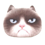 Grumpy Kitty Cat Head Shaped Soft Fabric Zipper Coin Purse | DOTOLY