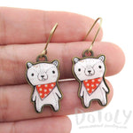 Hand Drawn Teddy Polar Bear Shaped Dangle Earrings | DOTOLY | DOTOLY