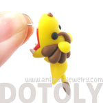 Handmade Adorable Lion Biting Your Ear Animal Polymer Clay Stud Earring | DOTOLY